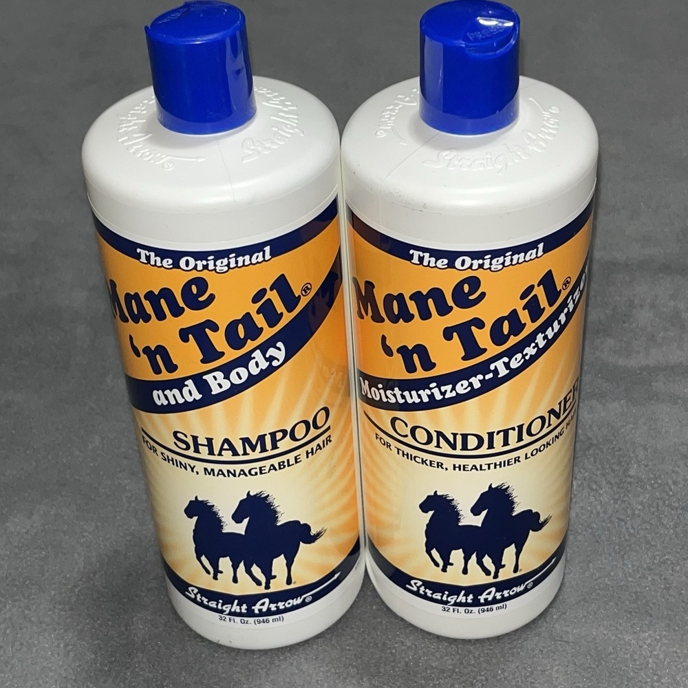 Mane 'N Tail Shampoo & Conditioner Combo Set 32oz Horses & Humans‎ 3/4 Full